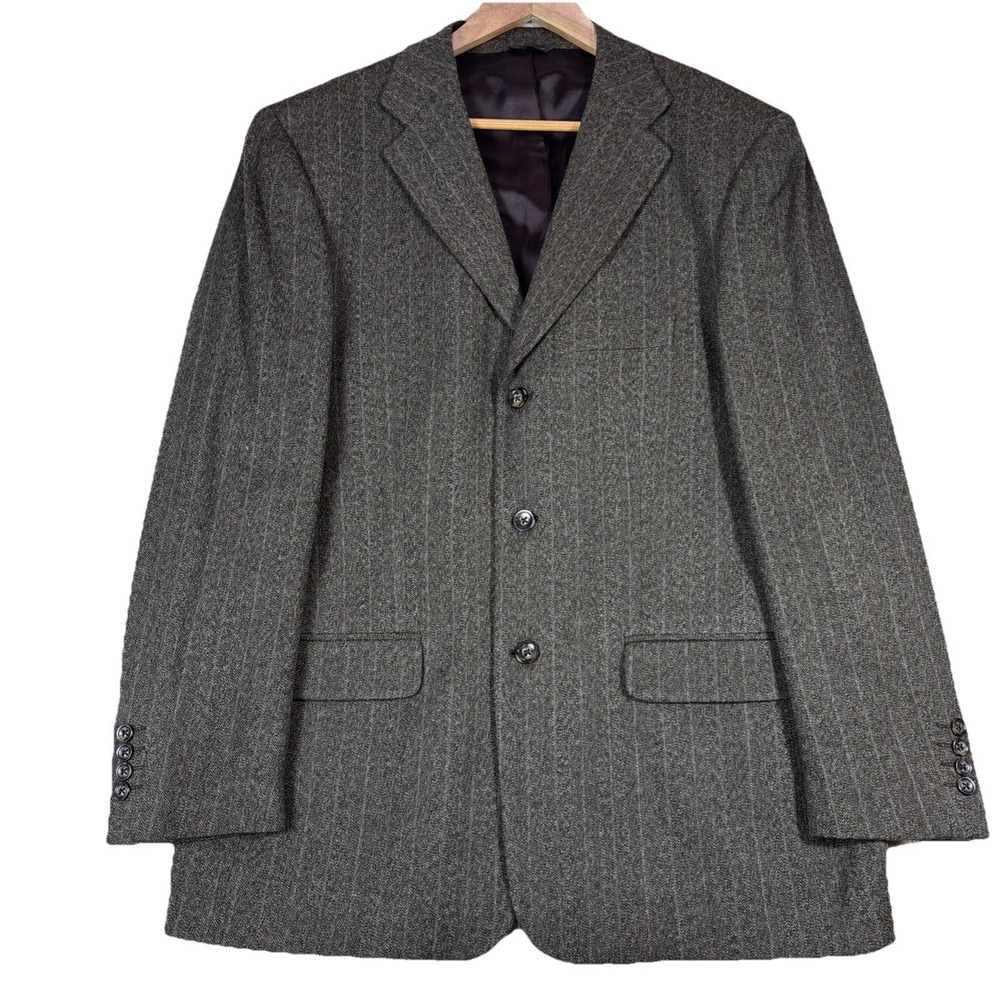 Banana Republic Jacket Pinstripe 3 button‎ Wool Twill Blazer Made in Italy 42R